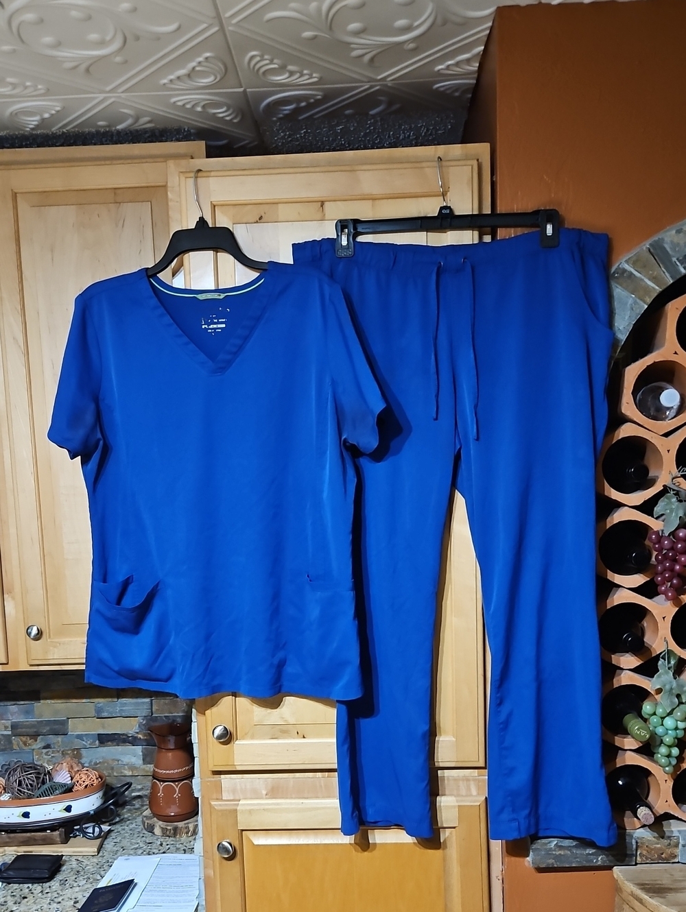 HH Works By Healing Hands Royal Blue Scrubs Scrub Set